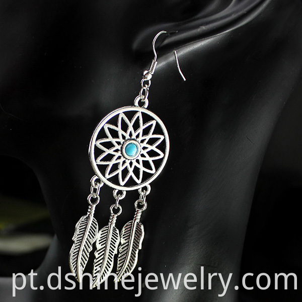 Alloy Feather Dangle Earrings